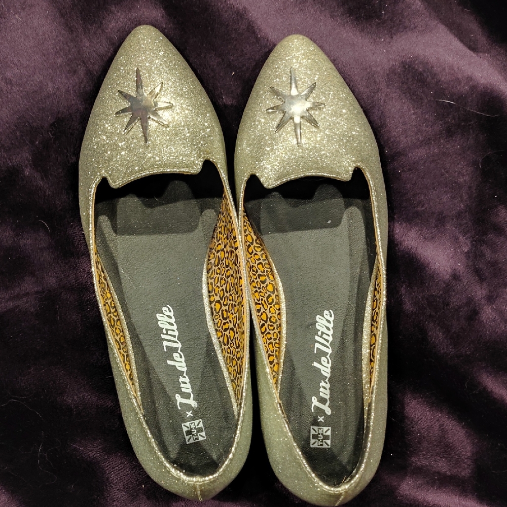 Lux de Ville Silver Giltter Shoes *8*